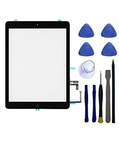 FeiyueTech-Ipad-5-Ipad-Air-1st-Touch-Screen-Digitizer-Replacement-Front-Glass-Assembly-Includes-Home-Button-Camera-HolderPreInstalled-Adhesive-with-tools-kit