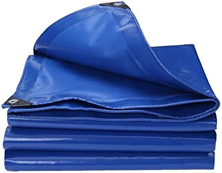 DALL Tarpaulin Outdoor Waterproof Shading Foldable Dust-Resistant Metal Hole PVC Tarp Multifunctional UV Resistant 550G/M² (Color : Blue, Size : 4×4m)
