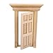 12th Doll House Miniature DIY Front Exterior Wooden Door 6-Panel