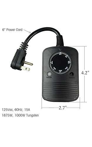 ECOPlugs Waterproof Mechanical Outlet Timer Switch with photosensor (2 outlets)