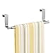 mDesign Adjustable, Expandable Over Kitchen Cabinet Towel Bar Rack - Hang on Inside or Outside of Doors, Hold Hand, Dish, Tea Towels - Customizable to 17