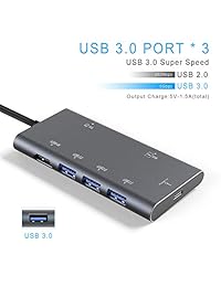 USB C Hub USB C adaptador tipo C Potencia en HDMI 4 K 7 en 1 Hub 3 x USB 3.0 lector de tarjetas SD TF 2016 2017 cuaderno Macbook Air Pro accesorio