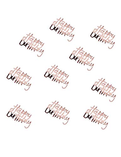 Ginger Ray Rose Gold Happy Birthday Sequin Table Confetti Party Decoration X 14G - Ditsy Floral