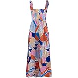 kinstell Women's Summer Boho Spaghetti Strap Square Neck Ruffle Casual Flowy  Long Dress Beach Swing Party Maxi Dress price in Saudi Arabia | Amazon  Saudi Arabia | kanbkam