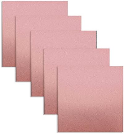 Rose Gold Metallic Vinyl Adhesive 12" x 12" Sheets | 5 Pack | 5 Feet Total