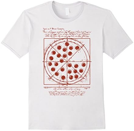 Men's Vitruvian pizza t shirt Medium White