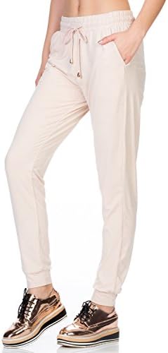 My Yuccie Women's Super Soft Comfy Print Jogger Pants with Zipper Side Pockets (S - XL)