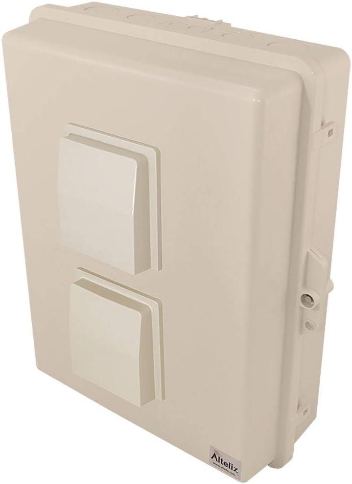 Altelix Light Ivory Vented NEMA Enclosure 17x14x6 (14" x 9" x 4.2" Inside Space) Polycarbonate + ABS Tamper Resistant Weatherproof Rainproof