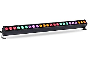 Rualin Stage Dj Lights Bar, 40 Inch 24 * 12W RGBA+UV 5-in-1 Led Wall Washer Light Bar, High Power DMX Control Auto Sound Program Uplight Bar for Church Wedding Party Disco Dj & Stage Lighting