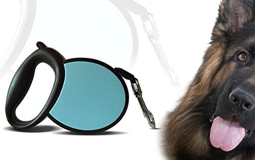 Best Quality Retractable Dog Leash,Extendable Leads Up to 16 Ft,Durable Smooth Retraction,Tape Style Leash for Added Safety, Supports Up to 77 Lbs,Comfortable Grip Suitable for a Larger Hand,Blue