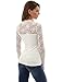 PattyBoutik Women's Floral Lace Mock Neck Inset Sweetheart Blouse