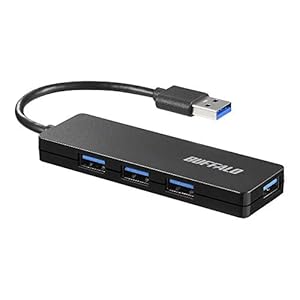 BUFFALO PS4対応 USB3.0 バスパワー 4ポートハブ ブラック スリム設計 BSH4U125U3BK