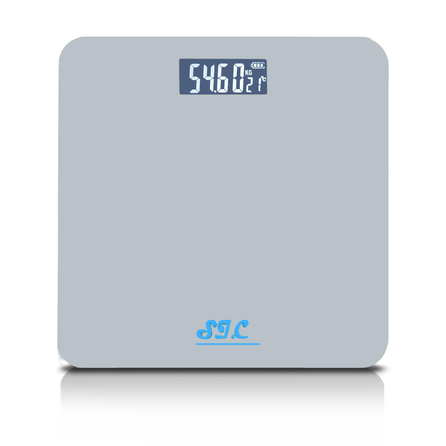 Professional Ultra Thin Tempered Glass Digital Personal Scale with LCD Display Max 150kg (Grey)
