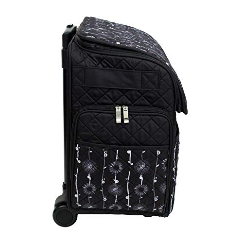 Everything Mary Deluxe Quilted Black & Floral Rolling Sewing Machine