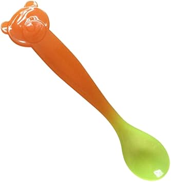 Amazon Amaa 赤ちゃん スプーン 温度感知 離乳食 スプーンセット食べさせてあげやすい 育児スプーン オレンジ ベビースプーン ベビーフォーク ベビー マタニティ 通販