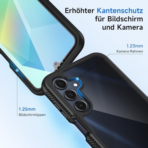 seacosmo Case for Samsung Galaxy A16 5G / A16 4G / A17 Shockproof Cover 360 Degree Full Protection Mobile Phone Case Samsung A26 5G Rugged Protective Case Galaxy A16/A17 with Built-in Screen Protector Black
