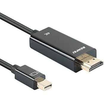 Benfei 4K Mini Displayport(Thunderbolt) to HDMI 6 Feet Cable with Audio, Mini DP Display Port to HDMI Converter(Adapter) Gold-Plated Cord for MacBook Air, Mac mini, Microsoft Surface Pro 3/4, etc