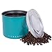 Airscape Stainless Steel Coffee Canister | Food Storage Container | Patented Airtight Lid | Push Out Excess Air Preserve Food Freshness (Small, Glossy Turquoise)