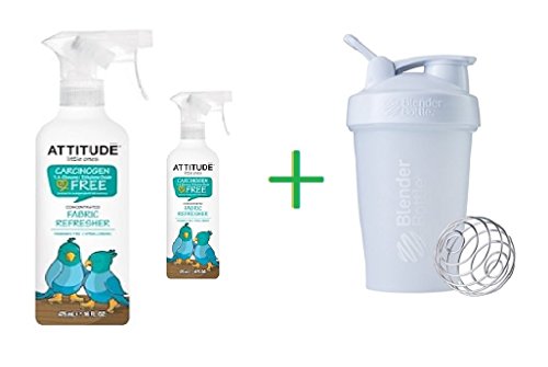 ATTITUDE, Little Ones, Concentrated Fabric Refresher, Fragrance Free, 16 fl oz (475 ml) (2 PACK) + Sundesa, BlenderBottle, Classic With Loop, White, 20 oz