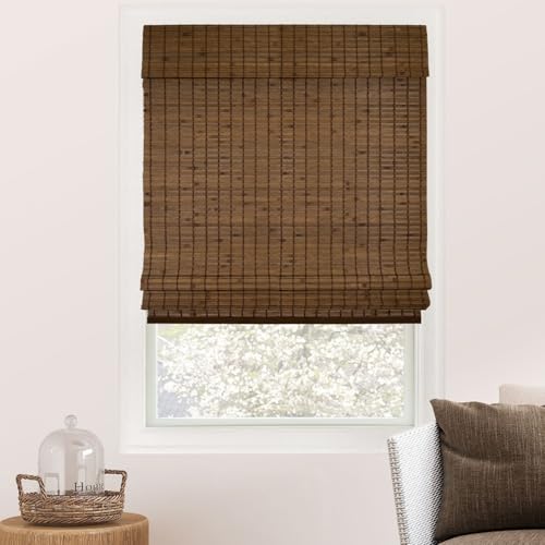 CHICOLOGY Bamboo Roman Shades – umweltfreundliche Designer-Fensterrollos, ideal für Zuhause und Terrasse, Premium-Qualität, Tannenzapfen, 91,4 x 162,6 cm (B x H)