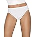 Hanes Ultimate Women's Comfort Cotton Hi-Cut Panties 5-Pack, White, 8