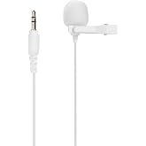 Saramonic SR-M1W White 3.5mm TRS Lavalier Microphone for Wireless Systems Compatible with DJI Mic, Rode, Hollyland, Sennheiser Transmitters &amp; More