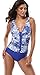 Attraco Womens Halter Neck One Piece Swimwear Floral High Cut Push Up Swimsuit