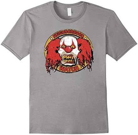 Men's Kryptic Society: Vintage Neighborhood Watch Clown T-Shirt XL Slate