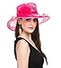 Saferin Women's Organza Church Derby Fascinator Bridal Cap British Tea Party Wedding Hat (Hot Pink)