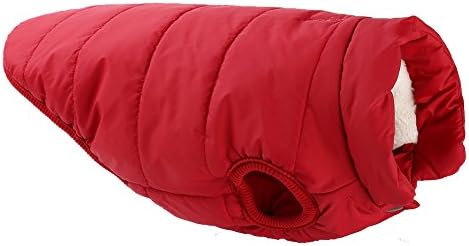 ZackX Dog Cold Winter Coat,Windbreaker Warm Jacket,Pet Plain Fleece Vest Clothes for Small Medium Large Breeds,Red XL
