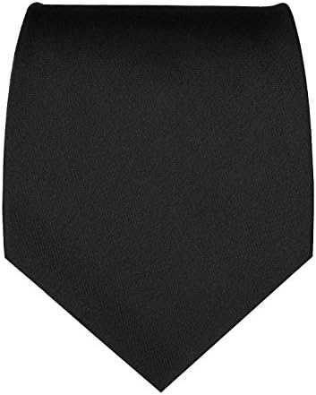 PilotMan Mens Solid Color Necktie Formal Ties (Black)