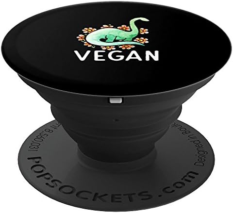 Vegan design Veganism dinosaur - PopSockets Grip and Stand for Phones and Tablets