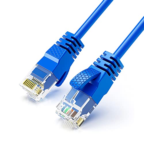 Reulin Ultra-Thin, Ethernet Cable, 5M-Blue, High-Speed Internet Lan Wire Cat6 Ethernet Cable 1GHz Gigabit RJ45 Network Lead Patch Cord For Smart TV, Computer, Laptop, Android TV Box, Gaming PC, Xbox