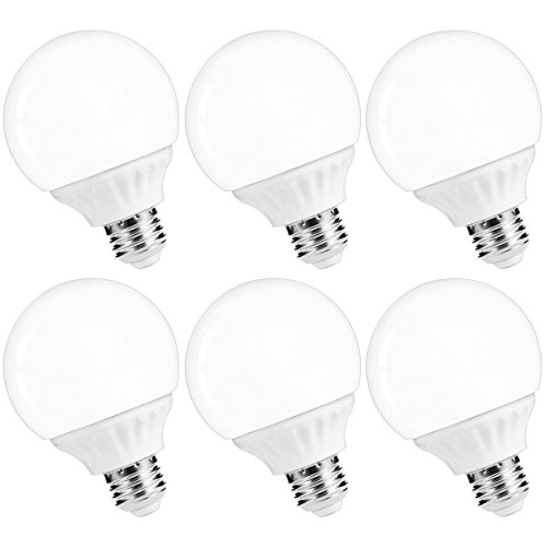 LOHAS G25 LED Bulbs, 6 Watt LED Globe Bulb, 45W Equivalent Vanity Light Bulbs, LED Light Bulb Daylight 5000K, Medium Screw Base (E26), 500lm LED Lamp for Home Lighting, LED Globe Lights, 6 Pack