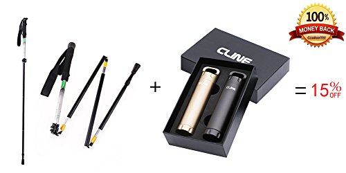 Travel Folding Trekking Hiking Pole with Carrying Case,Collapsible Cane Adjustable Walking Stick Portable Mobility Aid for Women Men Hikers Gift,Black (Black)