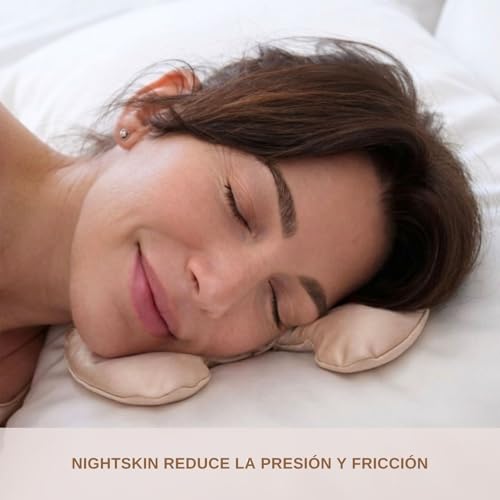 L' UNĒ NightSkin™ Almohada Antiarrugas Facial Portátil – Almohada Dormir de Lado – Topper de Satén Suave –Almohada Mariposa – Almohada Pequeña Viaje – Reduce la Compresión del Rostro