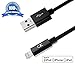 [Apple MFI Certified] Akiko Cable Black 2M (6.3FT SIX FEET) w/ Aluminum Head Lightning 8-Pin to USB Charger and Data Sync Cable Made for iPhone 6 6s Plus 5S 5C iPad Mini Air iPod - Compatible w/ iOS 8
