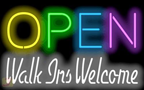 Open Walk Ins Welcome Neon Sign
