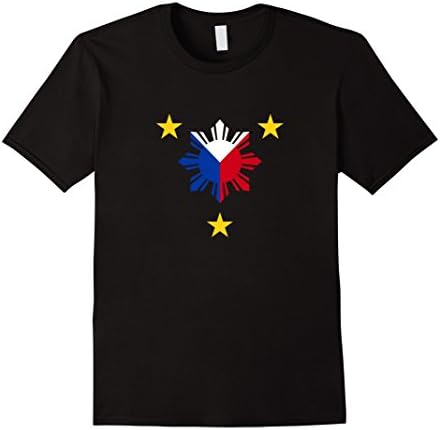 Men's Philippine Flag Shirt - Philippines Sun and Star Shirt XL Black