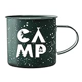 Create Your Space Camping Coffee Mug - Hipster Camp Design on Large Enamel Coated Tin Mug (16 Ounce)