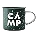Create Your Space Camping Coffee Mug - Hipster Camp Design on Large Enamel Coated Tin Mug (16 Ounce)