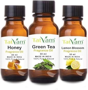 Tatvam Soap Making Fragrance oil Set of 3 - Green Tea, Lemon Bloosom, Honey (30 ml Each)