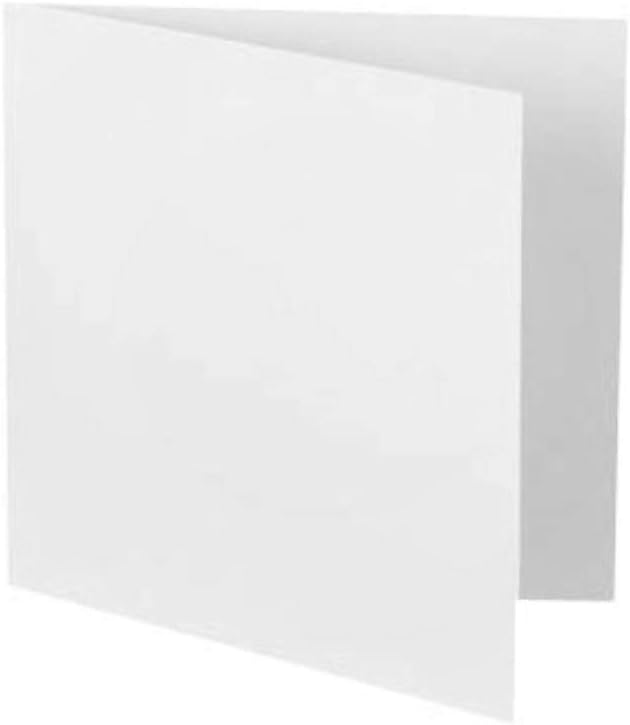 50 White Blank Cards & Envelopes 5×5 White Envelopes and 125mm Creased