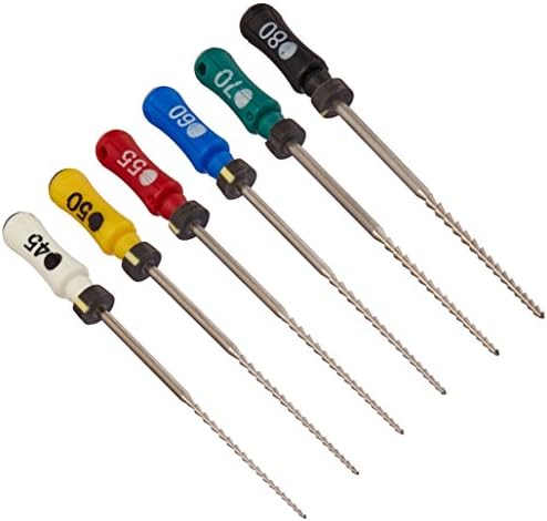 DENTSPLY 671280 Hedstrom File, 45-80, Assorted (Pack of 6)