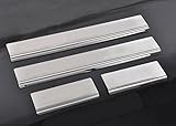 Wotefusi New Door Front Rear Sill Protectors Guards Plates 4 Pieces Set For Jeep Grand Cherokee 2011-2015 2012 2013 2014 Silver Color