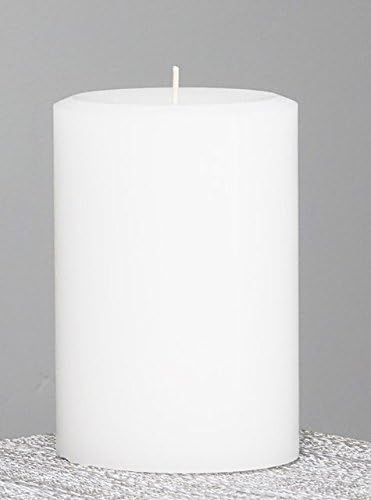 4" x 6" Hand Made Pillar Candles (Set of 3) (White)
