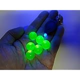 Uranium Marbles 5/8TH Size 6 Pack with Free Black Light Key Chain