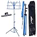 ADM Music Stand Folding Lightweight Sheet Music Stand & Desktop Stand Easy to Set Collapsible Adjustable Orchestra Portable with Carry Bag, Suitable for School & Choirs, Blue