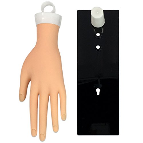 Pana Brand Bendable Flexible Mannequin Display Hand Tool for Nail Art Training Practice with Wall Hanger Holder