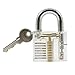 6 Pieces Practice Training Lock Set, LepoHome Transparent Cutaway Crystal Keyed Padlock, Lock Picking Training Tools for Locksmith Beginner